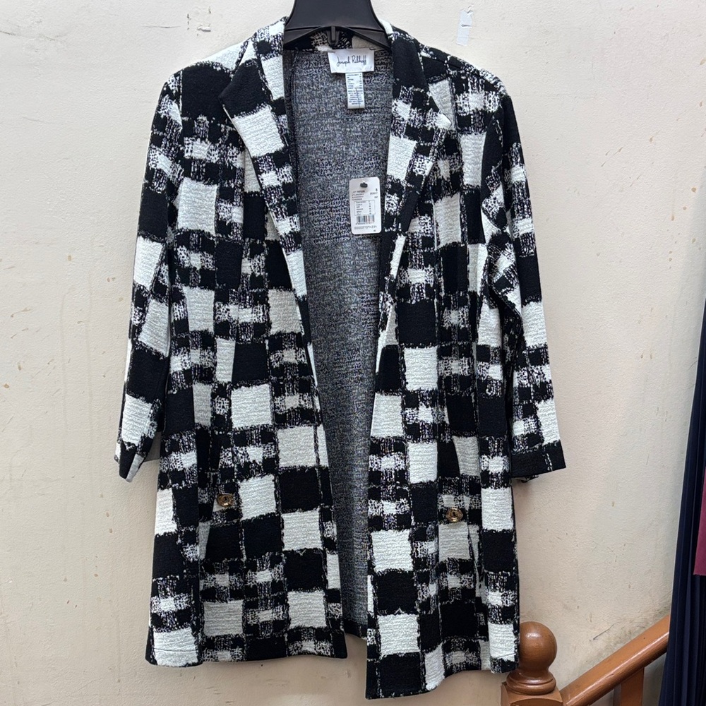 Joseph Ribkoff Monochrome Checkered Jacket